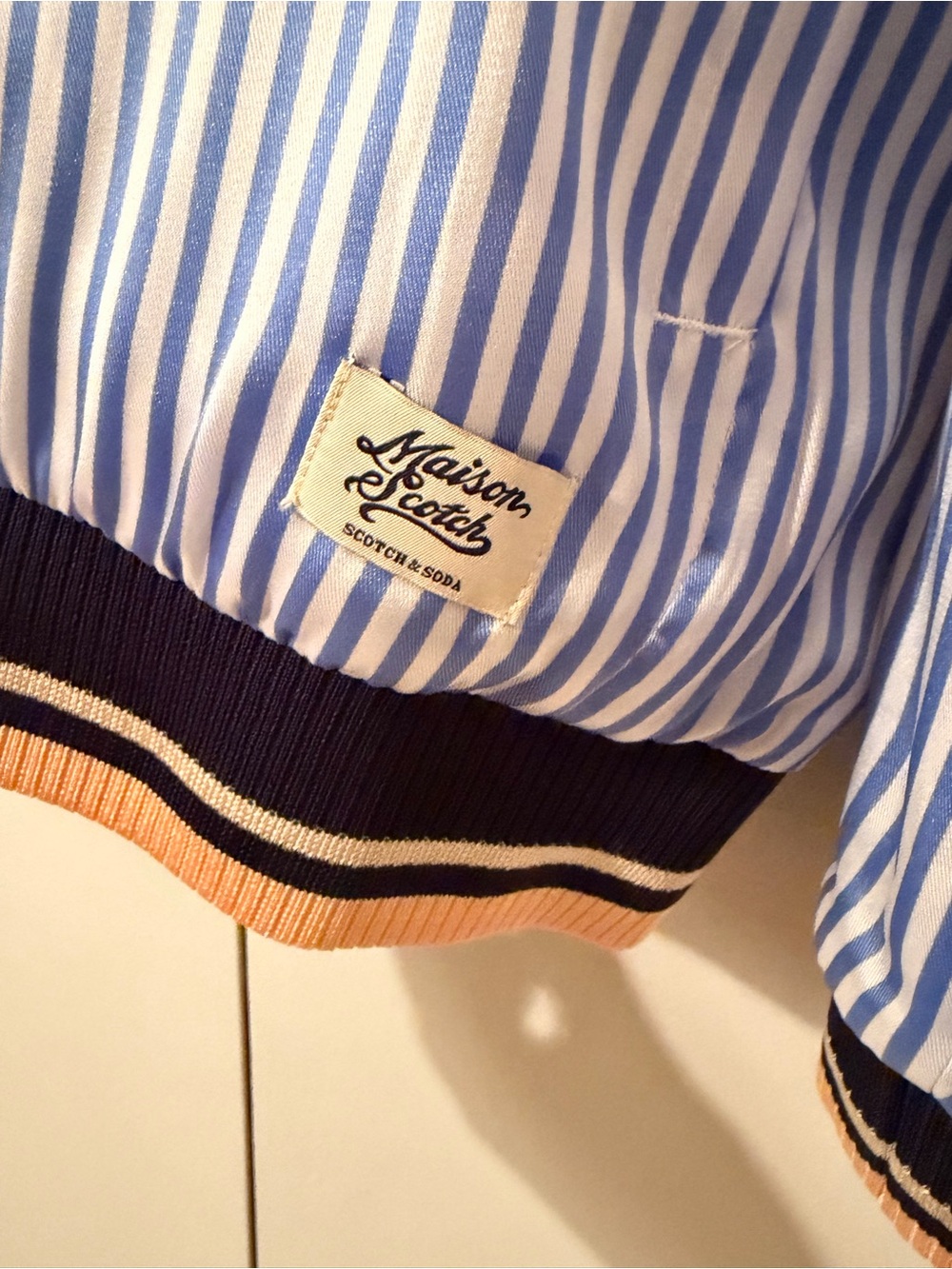 Scotch & Soda Reversible Floral Bomber Jacket - Navy/Blue Striped - Picture 5 of 7